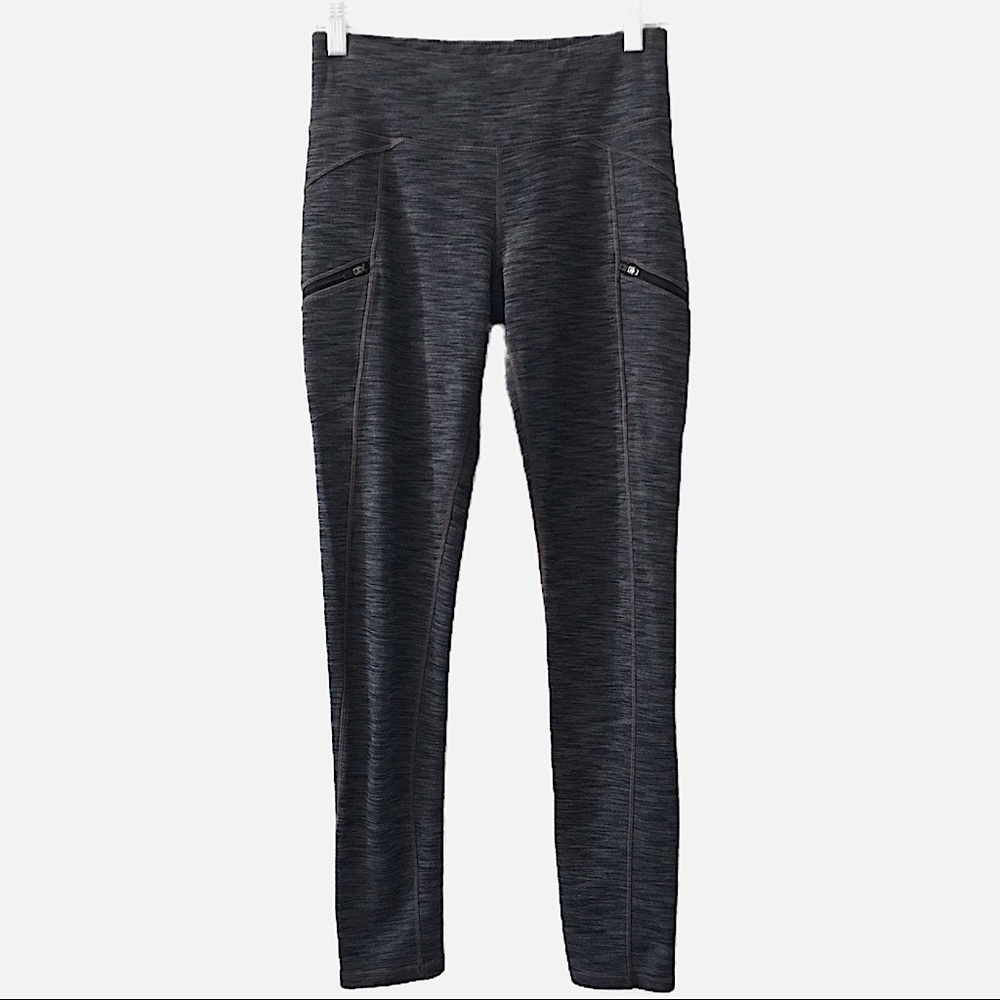 ATHLETA Cozy Drifter leggings with side zipped pockets heathered grey sz S